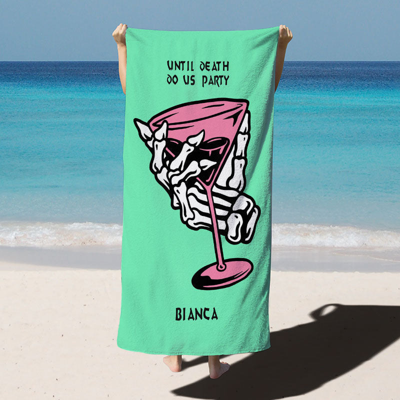 Lofaris Until Death Do Us Custom Name Beach Towel for Couple