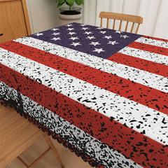 Lofaris Usa Flag Art Black Spots Washable Tablecloth For Kitchen