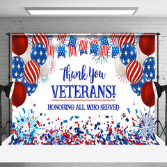 Lofaris Usa Flag Balloon Sparkle Happy Veterans Day Backdrop