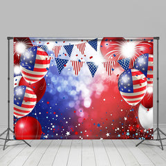 Lofaris Usa Flag Balloons Sparkle Bokeh Labor Day Backdrop