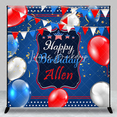 Lofaris Usa Flag Balloons Star Custom Name Birthday Backdrop