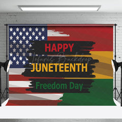 Lofaris Usa Flag Freedom Day Happy Juneteenth Party Backdrop