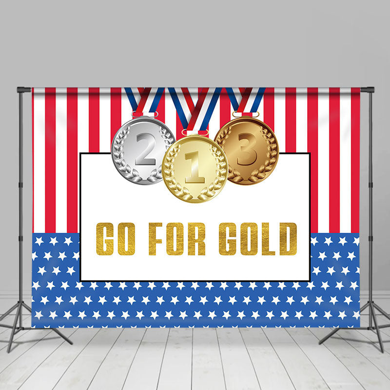 Lofaris Usa Flag Go For Gold Medals Sports Olympic Backdrop