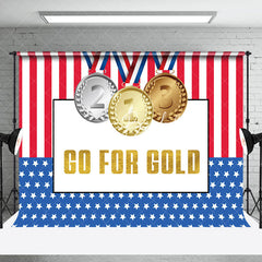 Lofaris Usa Flag Go For Gold Medals Sports Olympic Backdrop