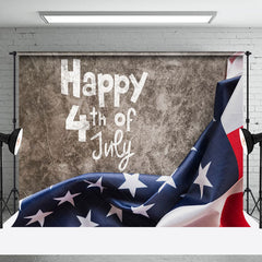 Lofaris Usa Flag Grey Retro Wall Independence Day Backdrop