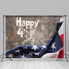 Lofaris Usa Flag Grey Retro Wall Independence Day Backdrop