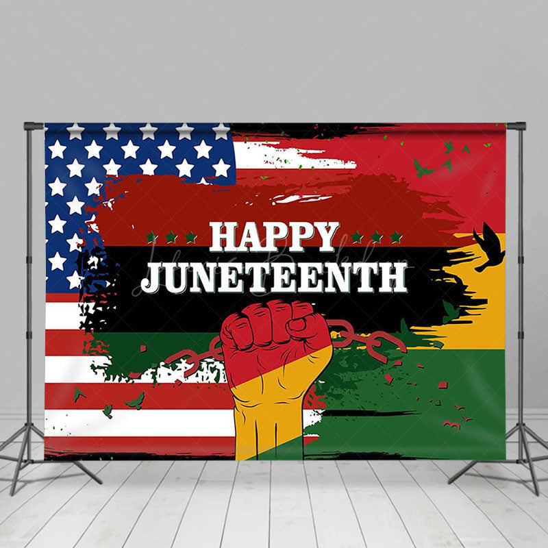 Lofaris Usa Flag Happy Juneteenth Day Backdrop Decorations