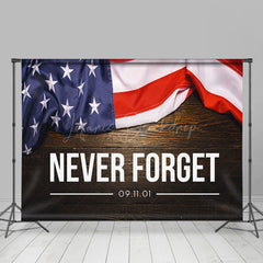 Lofaris Usa Flag Never Forget Wooden Condolences Backdrop