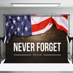 Lofaris Usa Flag Never Forget Wooden Condolences Backdrop