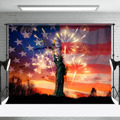 Lofaris Usa Flag Sparkle Statue Independence Day Backdrop