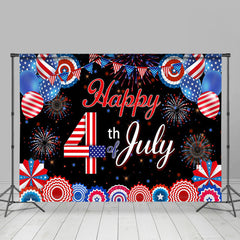 Lofaris USA Flag Sparks Paper Flower 4th of July Backdrop