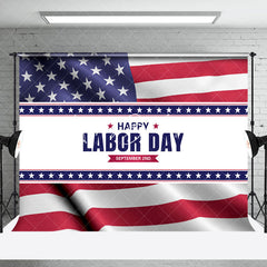 Lofaris Usa Flag Star September 2nd Happy Labor Day Backdrop