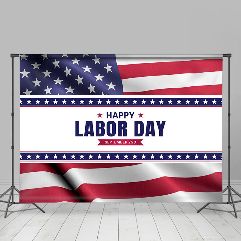 Lofaris Usa Flag Star September 2nd Happy Labor Day Backdrop