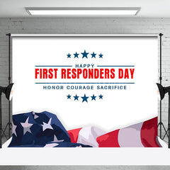 Lofaris Usa Flag Stars Happy First Responders Day Backdrop