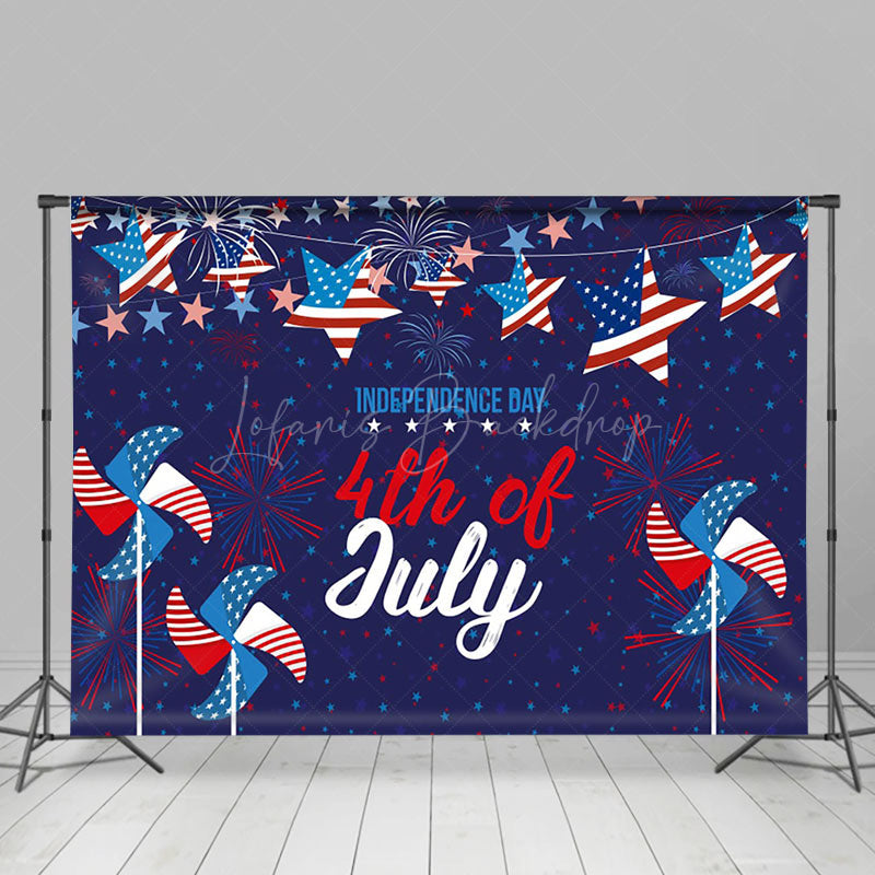 Lofaris Usa Flag Stars Windmills Independence Day Backdrop