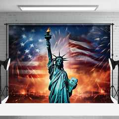 Lofaris Usa Flag Statue Sparkle Independence Day Backdrop