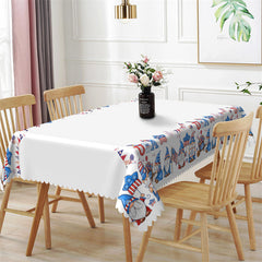 Lofaris Usa Flag White Dwarf Independence Day Tablecloth