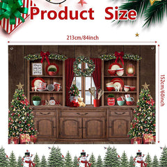 Lofaris (7 Day Delivery) Festive Christmas Vibe Trees Brown Cupboard Backdrop