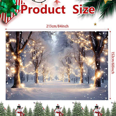 Lofaris (7 Day Delivery) Light Twinkling Snowy Winter Forest Tree Backdrop