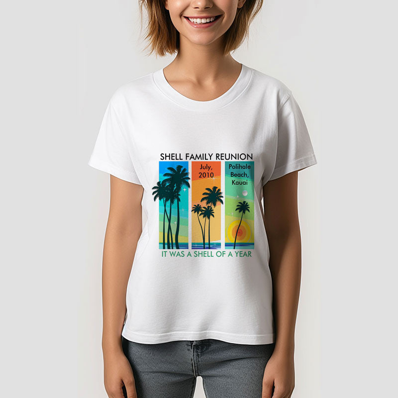 Lofaris Vacation Sunset Shell Family Reunion Custom TShirt