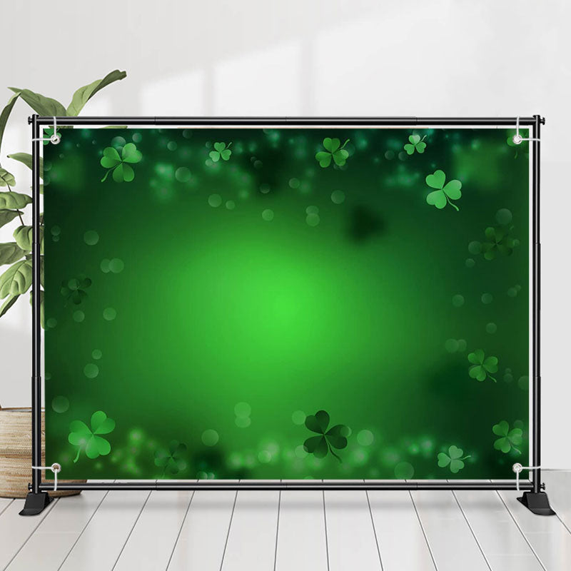 Lofaris Vague Green Clovers Bokeh St Patricks Day Backdrop