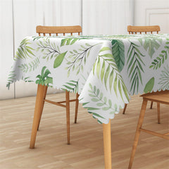 Lofaris Variant Green Leaves Spring Rectangle Tablecloth