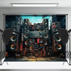 Lofaris Various Audio System Scene Rock Photography Backdrop