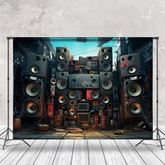 Lofaris Various Audio System Scene Rock Photography Backdrop