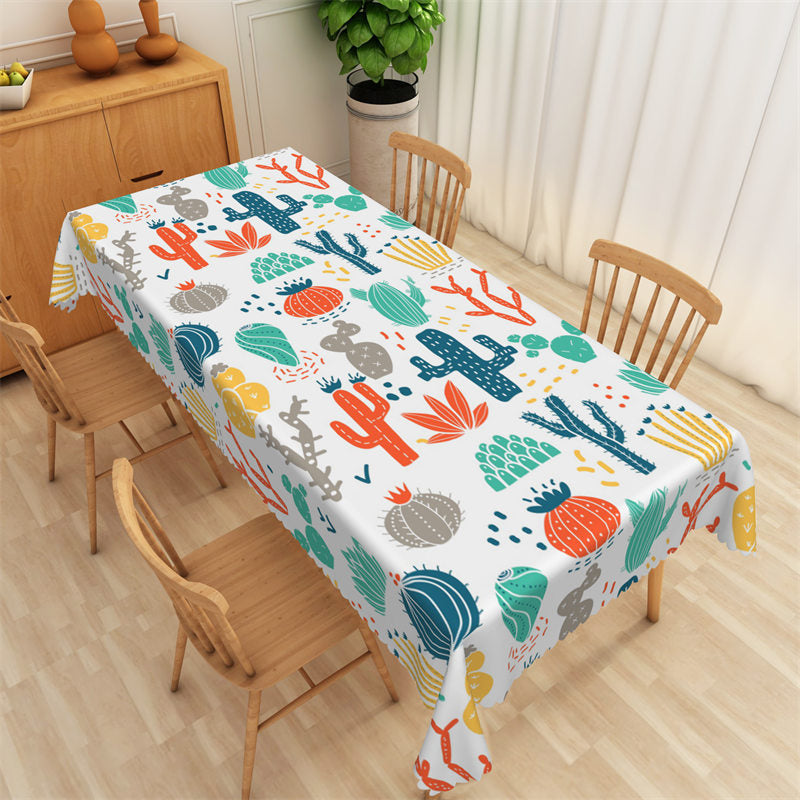 Lofaris Various Cactus Pattern Kitchen Rectangle Tablecloth