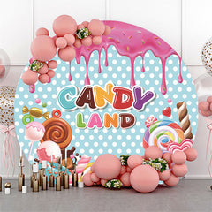 Lofaris Various Desserts Candyland Round Birthday Backdrop