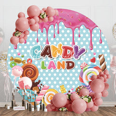 Lofaris Various Desserts Candyland Round Birthday Backdrop