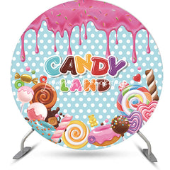 Lofaris Various Desserts Candyland Round Birthday Backdrop