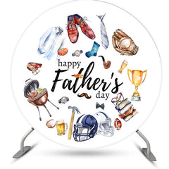 Lofaris Various Gifts Rugby White Fathers Day Round Backdrop