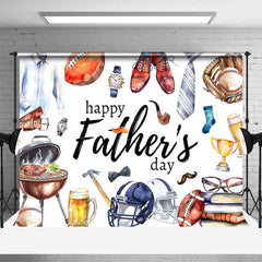 Lofaris Various Gifts Rugby White Happy Fathers Day Backdrop