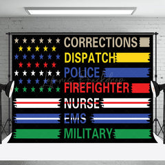 Lofaris Various Industries Flag First Responders Day Backdrop