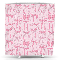 Lofaris Various Pink Bow Tie Girl Birthday Shower Curtain