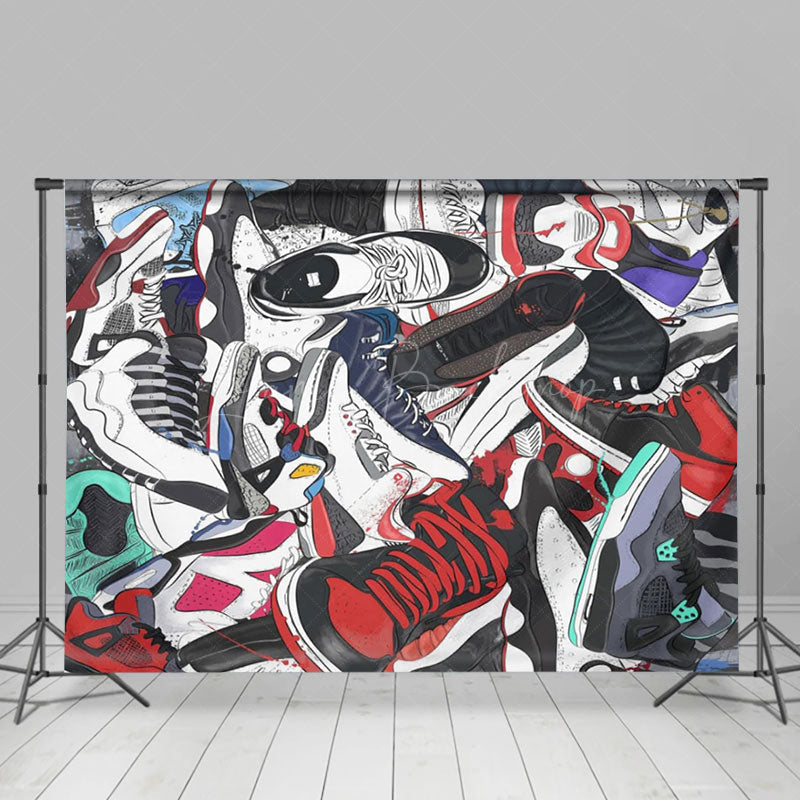 Lofaris Various Sports Basketball Shoes Backdrop For Party