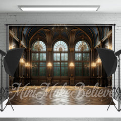 Lofaris Vaulted Palace Lights Wood Floor Retro Wall Backdrop