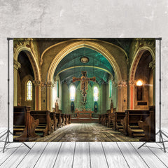 Lofaris Vinatge Cross Medieval Church Photo Booth Backdrop