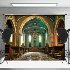 Lofaris Vinatge Cross Medieval Church Photo Booth Backdrop