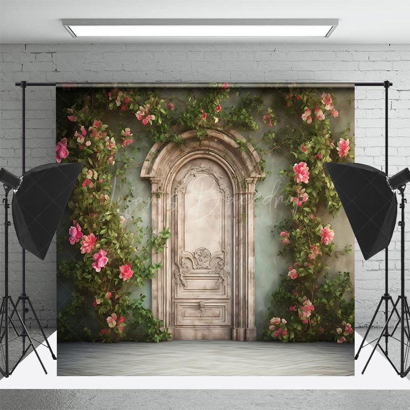 Lofaris Vinatge Green Wall Greenery Floral Spring Backdrop