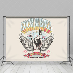 Lofaris Vinatge Rock N Roll Hand Wing World Tour Backdrop