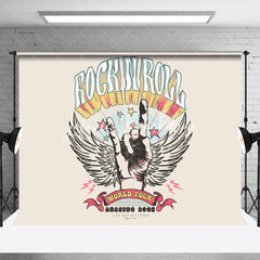 Lofaris Vinatge Rock N Roll Hand Wing World Tour Backdrop