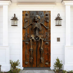 Lofaris Vinatge Skeleton Wooden Wall Halloween Door Cover