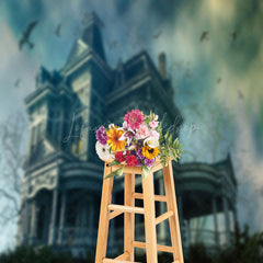 Lofaris Vintage Abandoned Villa Bird Halloween Backdrop