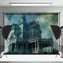 Lofaris Vintage Abandoned Villa Bird Halloween Backdrop