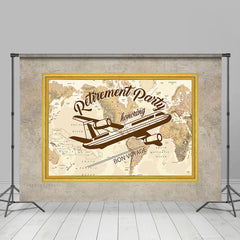 Lofaris Vintage Airplane Voyage Retirement Party Backdrop