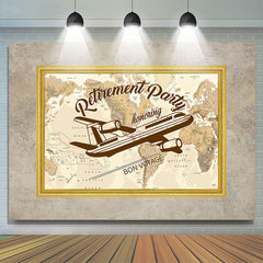 Lofaris Vintage Airplane Voyage Retirement Party Backdrop