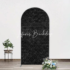 Lofaris Vintage Art Black Brick Wall Arch Photography Backdrop