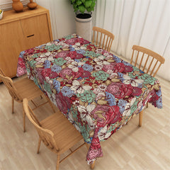 Lofaris Vintage Blooming Flower Pattern Rectangle Tablecloth